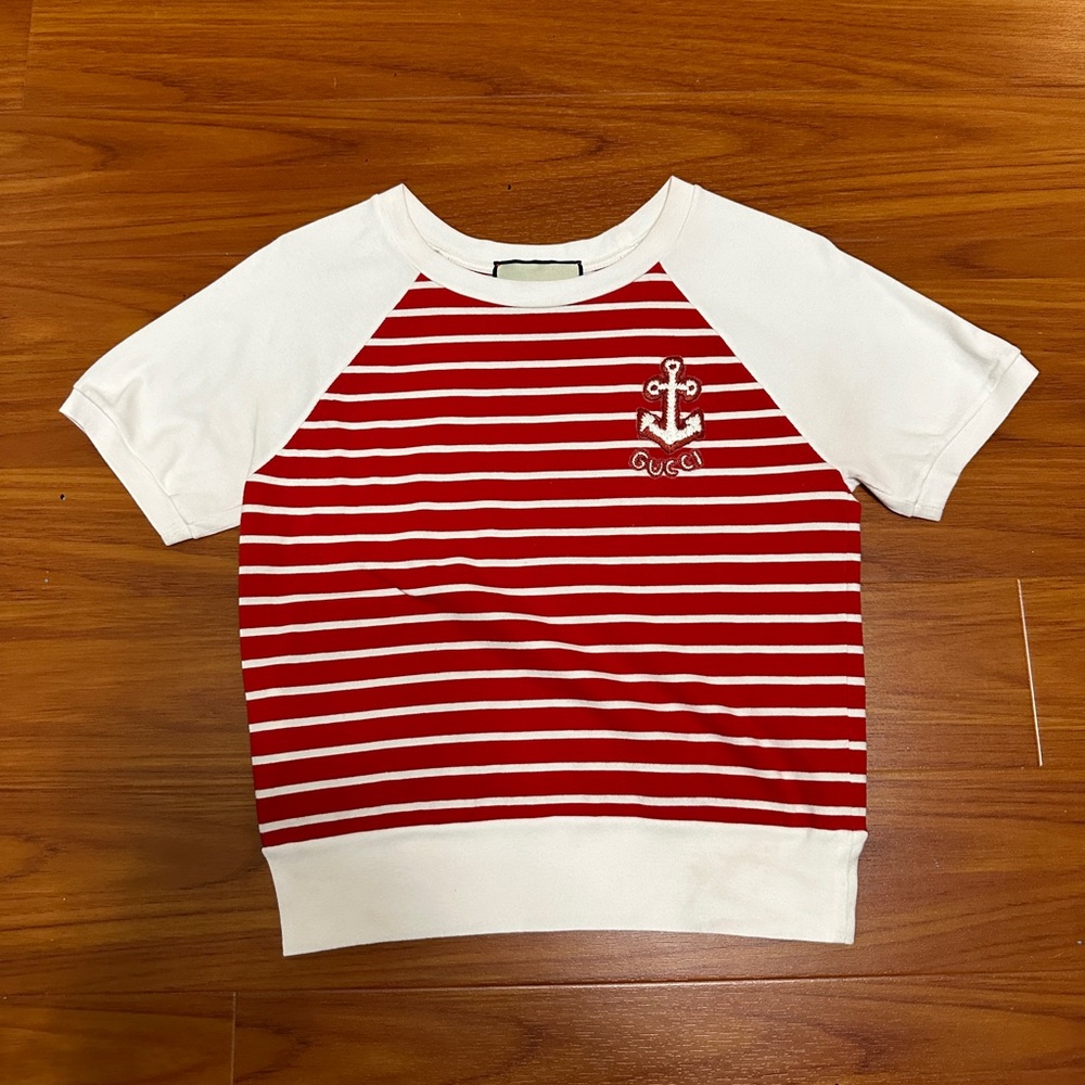 GUCCI STRIPE TOP WITH ANCHOR